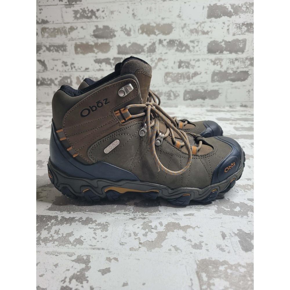 Men's 10.5 W Oboz Bridger Mid B-DRY Sudan Brown Leather Hiking Boots Waterproof - Picture 8 of 8